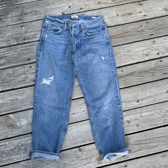 Classic Blue Distressed Neve Jeans - Picture 1 of 13